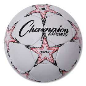 Champion Sports CSIVIPER4 Viper Soccer Ball, Size 4, 8"- 8 1/4" Dia., White
