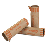 Coin-Tainer CTX20025 Preformed Tubular Coin Wrappers, Quarters, $10, 1000 Wrappers/box