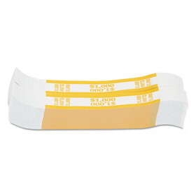 Coin-Tainer CTX401000 Currency Straps, Yellow, $1,000 In $10 Bills, 1000 Bands/pack