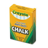Crayola CYO501402 Nontoxic Anti-Dust Chalk, White, 12 Sticks/box