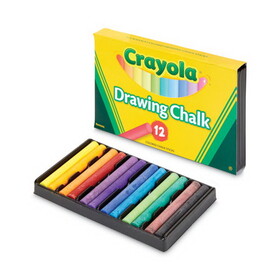 Crayola CYO510403 Colored Drawing Chalk, 3.19" x 0.38" Diameter, 12 Assorted Colors 12 Sticks/Set
