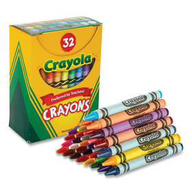 Crayola CYO520322 Crayons, Tuck Box, Assorted, 32/Box
