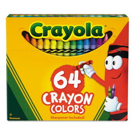 Crayola CYO52064D Classic Color Crayons in Flip-Top Pack with Sharpener, 64 Colors/Pack