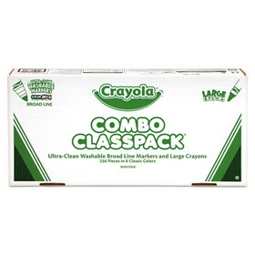 Crayola CYO523348 Crayon and Ultra-Clean Washable Marker Classpack, 8 Colors, 128 Each Crayons/Markers, 256/Box