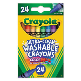 Crayola CYO526924 Ultra-Clean Washable Crayons, Random Assortment, 24/Box