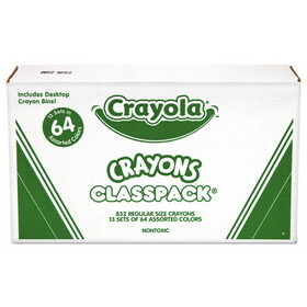 Crayola CYO528019 Classpack Regular Crayons, Assorted, 13 Caddies, 832/box