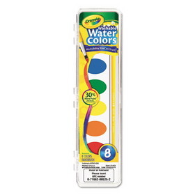 Crayola CYO530525 Washable Watercolor Paint, 8 Assorted Colors, Palette Tray