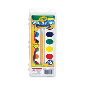 Crayola CYO530555 Washable Watercolor Paint, 16 Assorted Colors