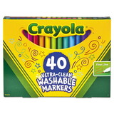 Crayola 587861 Ultra-Clean Washable Markers, Fine Bullet Tip, Classic Colors, 40/Set
