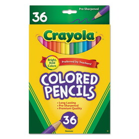 Crayola CYO684036 Short-Length Colored Pencil Set, 3.3 mm, 2B, Assorted Lead and Barrel Colors, 36/Pack