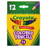 Crayola CYO684112 Short Barrel Colored Woodcase Pencils, 3.3 Mm, 12 Assorted Colors/set