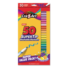 Cra-Z-Art CZA01328WM14 Washable SuperTip Markers, Fine/Broad Bullet Tips, Assorted Colors, 50/Set