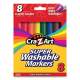 Cra-Z-Art CZA1000024 Super Washable Markers, Broad Bullet Tip, Assorted Colors, 8/Set