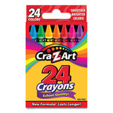 Cra-Z-Art CZA1020148 School Quality Crayon, Assorted Colors, 24/Box