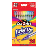 Cra-Z-Art CZA1046224 Twist Up Colored Pencils, 24 Assorted Lead Colors, Clear Barrel, 24/Set