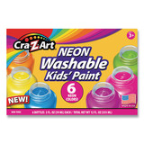 Cra-Z-Art CZA106466 Neon Washable Kids' Paint, 6 Assorted Neon Colors, 2 oz Bottle, 6/Pack