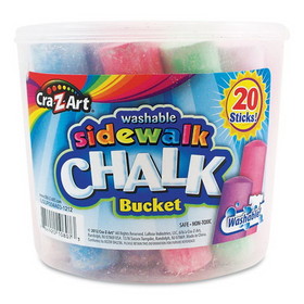 Cra-Z-Art CZA108076 Washable Sidewalk Jumbo Chalk in Storage Bucket with Lid and Handle, 12.63", 20 Assorted Colors