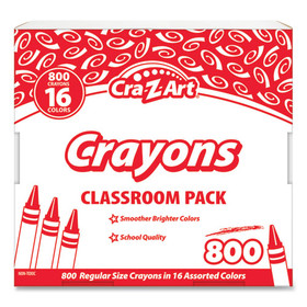 Cra-Z-Art CZA74004 Crayons, 16 Assorted Colors, 800/Pack