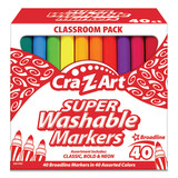 Cra-Z-Art CZA740106 Super Washable Markers, Broad Bullet Tip, Assorted Colors, 40/Set