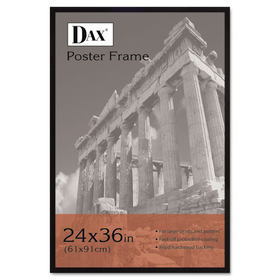 DAX MANUFACTURING INC. DAX286036X Flat Face Wood Poster Frame, Clear Plastic Window, 24 X 36, Black Border