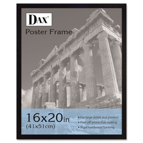DAX MANUFACTURING INC. DAX2860V2X Flat Face Wood Poster Frame, Clear Plastic Window, 16 X 20, Black Border