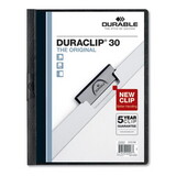 Durable DBL220301 Vinyl Duraclip Report Cover W/clip, Letter, Holds 30 Pages, Clear/black