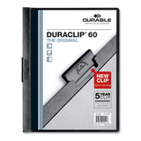 Durable DBL221401 Vinyl Duraclip Report Cover W/clip, Letter, Holds 60 Pages, Clear/black