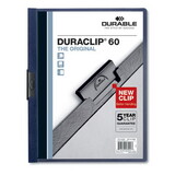 Durable DBL221428 Vinyl Duraclip Report Cover W/clip, Letter, Holds 60 Pages, Clear/navy