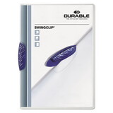 Durable DBL226307 Swingclip Polypropylene Report Cover, Letter Size, Clear/dark Blue Clip, 25/box