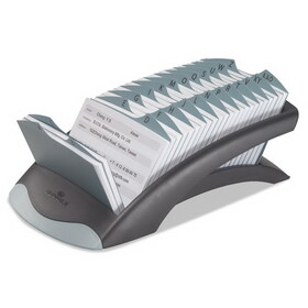 DURABLE OFFICE PRODUCTS CORP. DBL241201 Telindex Desk Address Card File Holds 500 4 1/8 X 2 7/8 Cards, Graphite/black
