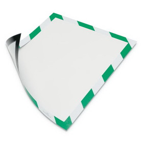 Durable 4772131 DURAFRAME Security Magnetic Sign Holder, 8 1/2" x 11", Green/White Frame, 2/Pack
