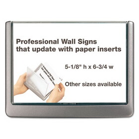 Durable DBL497737 Click Sign Holder For Interior Walls, 6 3/4 X 1/2 X 5 1/8, Graphite