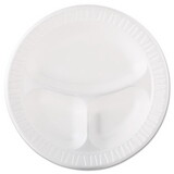 Dart DCC10CPWQR Laminated Foam Dinnerware, Plate, 3-Comp, 10 1/4
