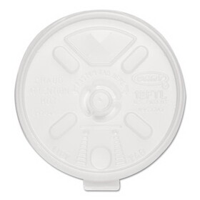 Dart DCC12FTLS Lift n' Lock Plastic Hot Cup Lids, With Straw Slot, Fits 10 oz to 14 oz Cups, Translucent, 100/Sleeve, 10 Sleeves/Carton
