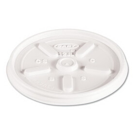 Dart DCC12JL Plastic Lids for Foam Cups, Bowls and Containers, Vented, Fits 6-14 oz, White, 100/Pack, 10 Packs/Carton