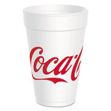 Dart DCC16J16C Coca-Cola Foam Cups, 16 oz, White/Red, 25/Bag, 40 Bags/Carton