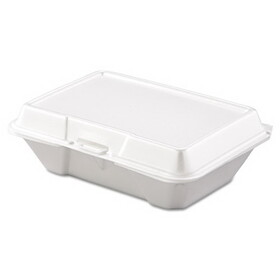 Dart DCC205HT1 Foam Hinged Lid Containers, 1-Compartment, 6.4 x 9.3 x 2.9, White, 100/Pack, 2 Packs/Carton