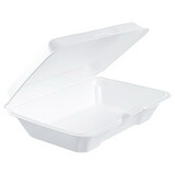 Dart DCC206HT1R Foam Hinged Lid Containers, 6.4 x 9.3 x 2.6, White, 200/Carton