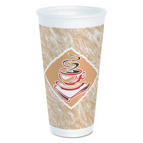 Dart DCC20X16GPK Cafe G Foam Hot/cold Cups, 20 Oz, Brown/red/white, 20/pack