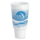 Dart DCC44AJ32H Horizon Hot/Cold Foam Drinking Cups, 44 oz, Ocean Blue/White, 15/Bag, 20 Bags/Carton