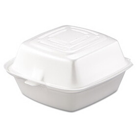 Dart DCC50HT1 Carryout Food Container, Foam, 1-Comp, 5 1/2 X 5 3/8 X 2 7/8, White, 500/carton