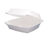 Dart DCC85HT1R Foam Container, Hinged Lid, 1-Comp, 8 3/8 X 7 7/8 X 3 1/4, 200/carton