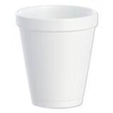 Dart 8J8 Foam Drink Cups, 8oz, White, 25/Bag, 40 Bags/Carton