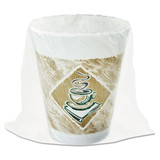 Dart DCC8X8GWRAP Café G Foam Hot/Cold Cups, 8 oz, Brown/Green/White, Individually Wrapped, 45/Sleeve, 20 Sleeves/Carton
