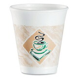 Dart DCC8X8G Café G Foam Hot/Cold Cups, 8 oz, Brown/Green/White, 1,000/Carton