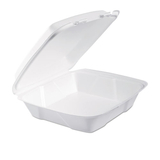 Dart DCC90HT1R Foam Hinged Lid Containers, 9.375 X 9.375 X 3, White, 200/carton