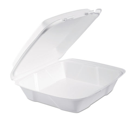 Dart DCC90HT1R Foam Hinged Lid Containers, 9.01 x 9.4 x 3.1, White, 200/Carton