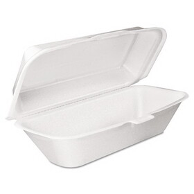 Dart DCC99HT1R Foam Hoagie Container With Removable Lid, 9-4/5x5-3/10x3-3/10, White, 125/bag