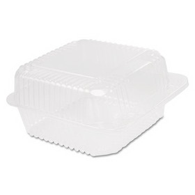 Dart DCCC25UT1 StayLock Clear Hinged Lid Containers, 6.5 x 6.1 x 3, Clear, Plastic, 125/Pack, 4 Packs/Carton