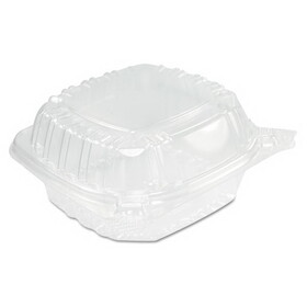 Dart DCCC53PST1 ClearSeal Hinged-Lid Plastic Containers, Sandwich Container, 13.8 oz, 5.4 x 5.3 x 2.6, Clear, Plastic, 500/Carton